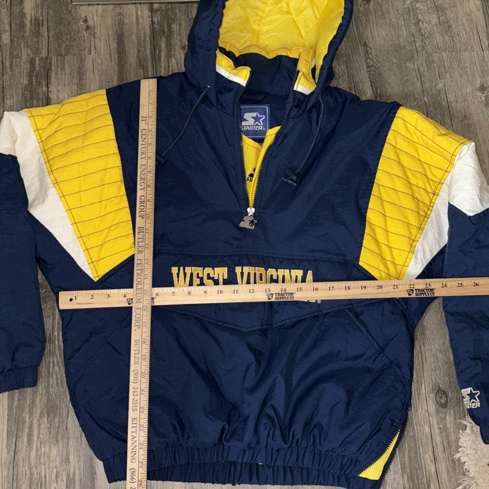 West Virginia Mountaineers Starter 90s Pullover Kangaroo Pocket VINTAGE- RARE sm - Picture 4 of 10